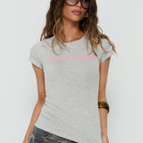 Not For Everyone Graphic Baby Tee Grey Marle / Pink