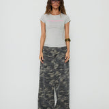 Not For Everyone Graphic Baby Tee Grey Marle / Pink