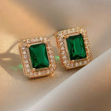 Pendientes Esmeralda Dorados
