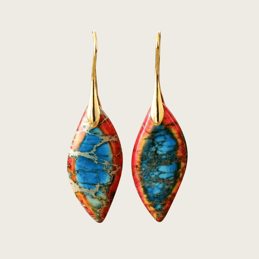 Elaria – Pendientes Rojo Coral y Turquesa