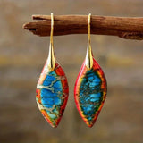 Elaria – Pendientes Rojo Coral y Turquesa