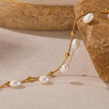 Rimah | Pulsera Dorada con Perlas