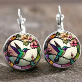 Collar Con Colgante De Cristal En Forma De Colibrí Con Cúpula
