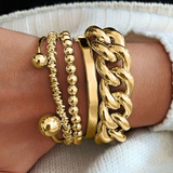 Set de 5 Pulseras Gruesas Apilables