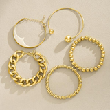 Set de 5 Pulseras Gruesas Apilables